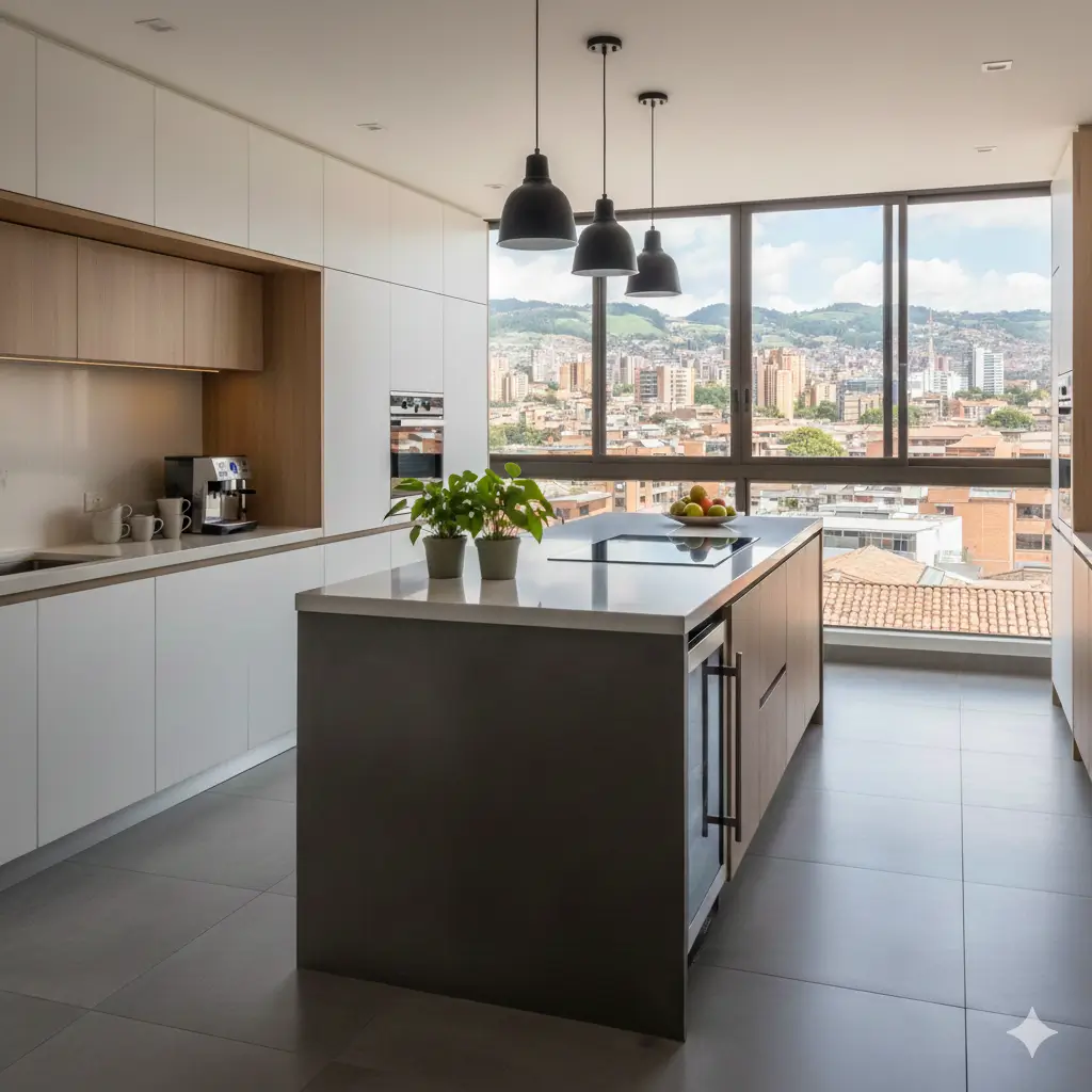 Cocinas con isla en Medellín: Diseño y optimización de espacios