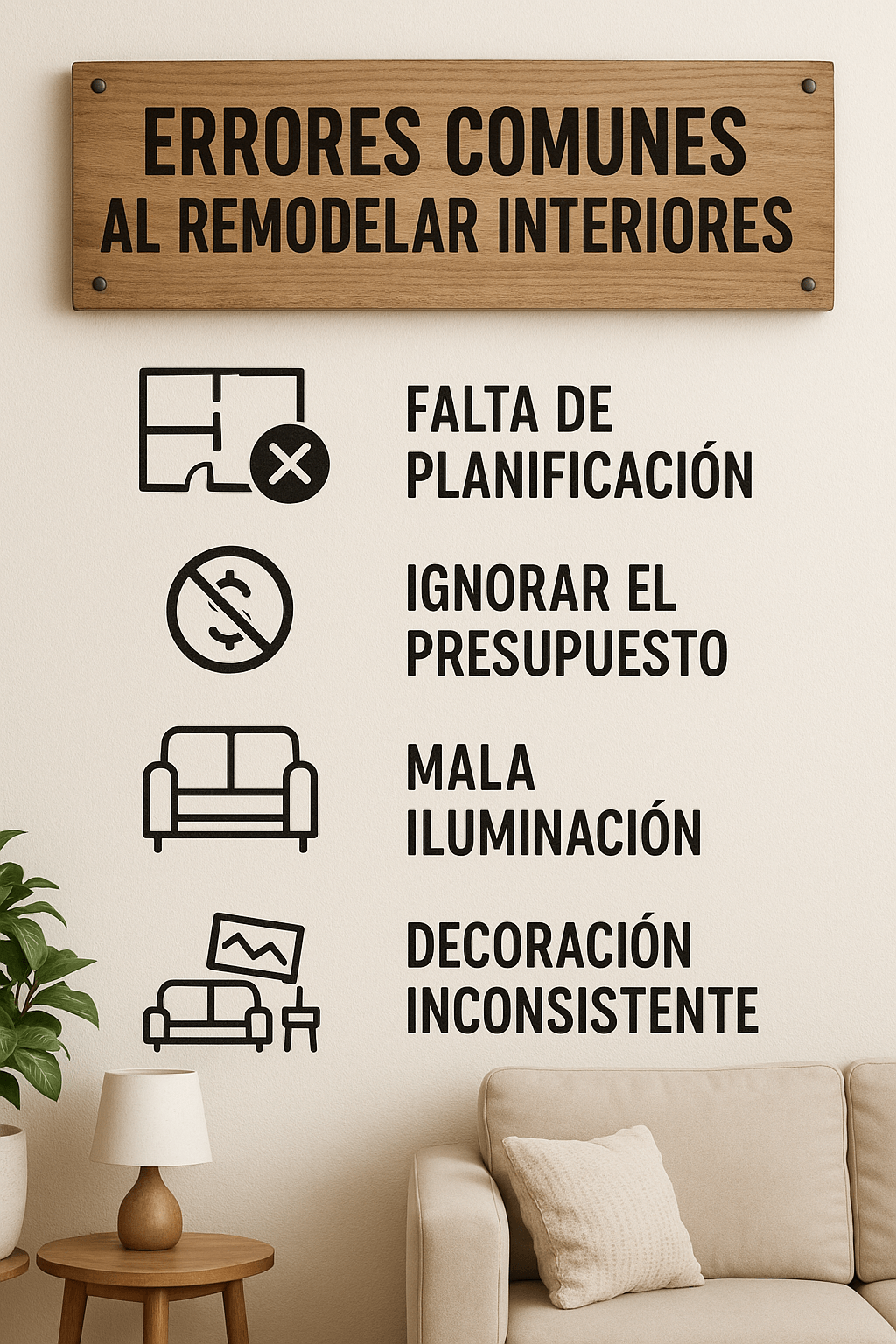 Descubre los errores comunes al remodelar interiores y que deberías hacer para evitarlos