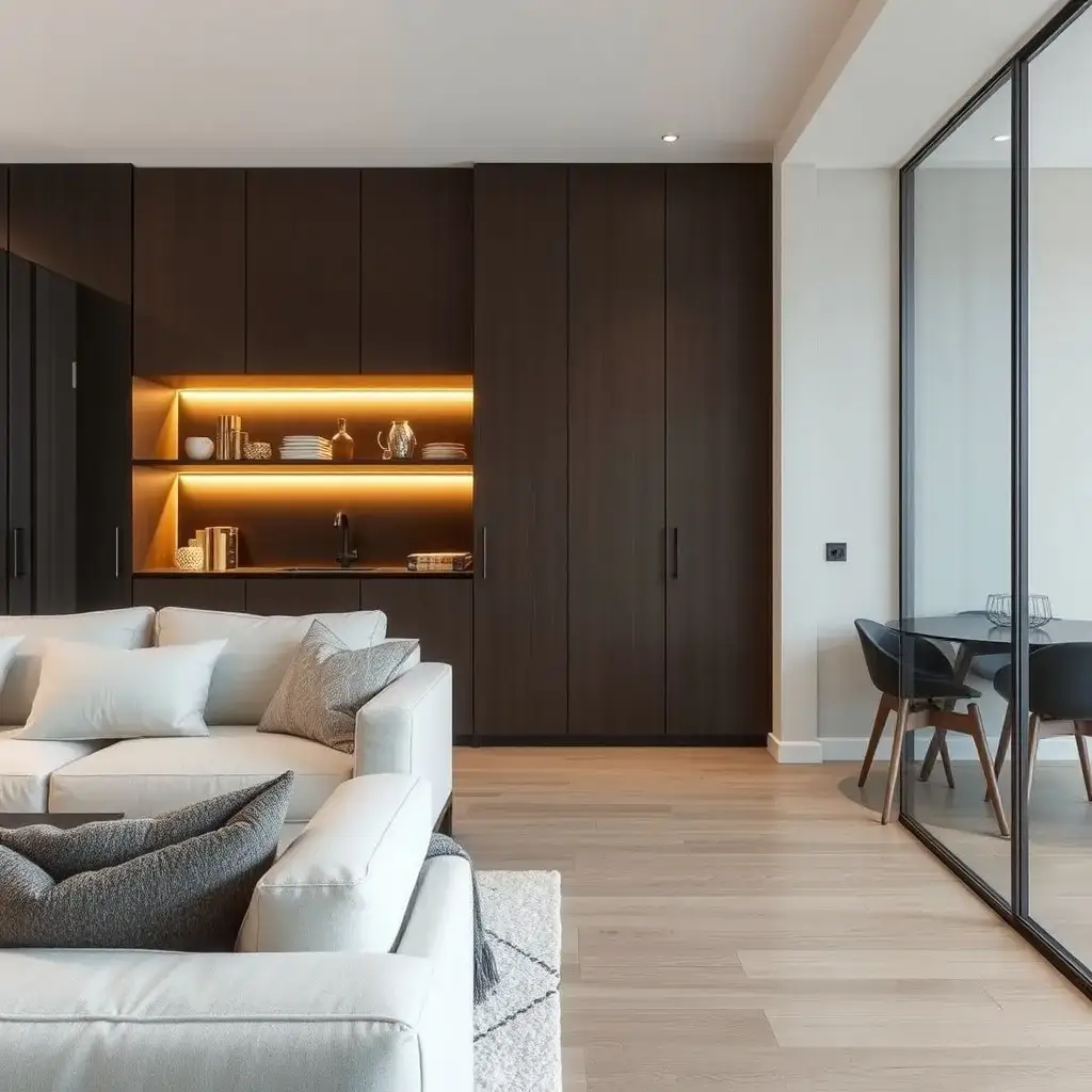 Sala con madera RH premium en Medellín